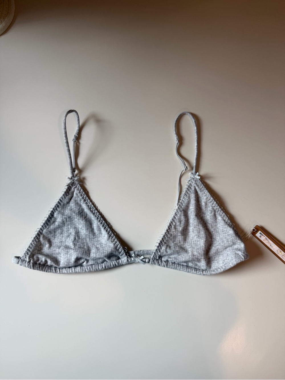 SKIMS Pointelle Triange Bralette Light Heather Gray 3X NWT